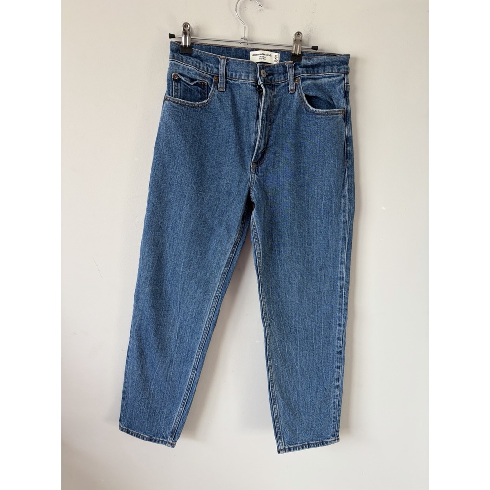 Abercrombie & Fitch Jeans Womens 27 4S Blue the Mom High Rise Curve Love Denim